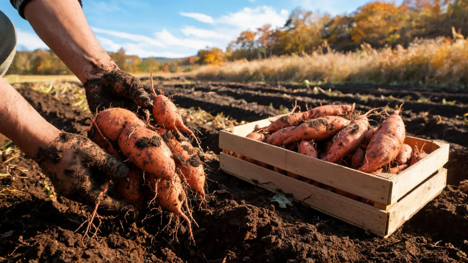 Sweet potato digging harvest experience