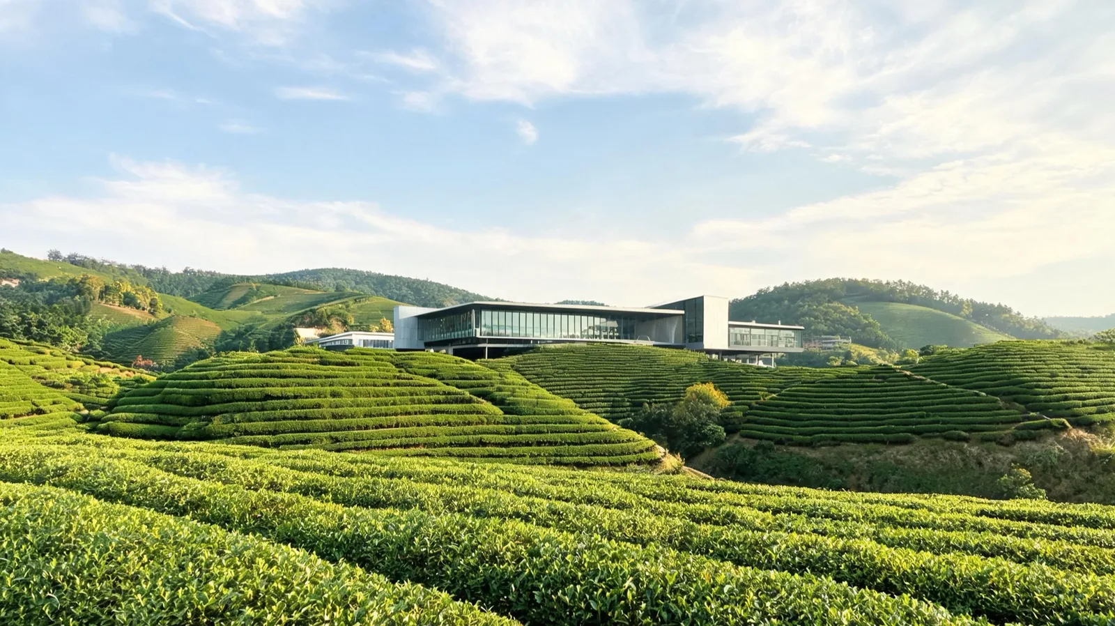 呈現寶城茶文化的 AI 生成旅遊圖片