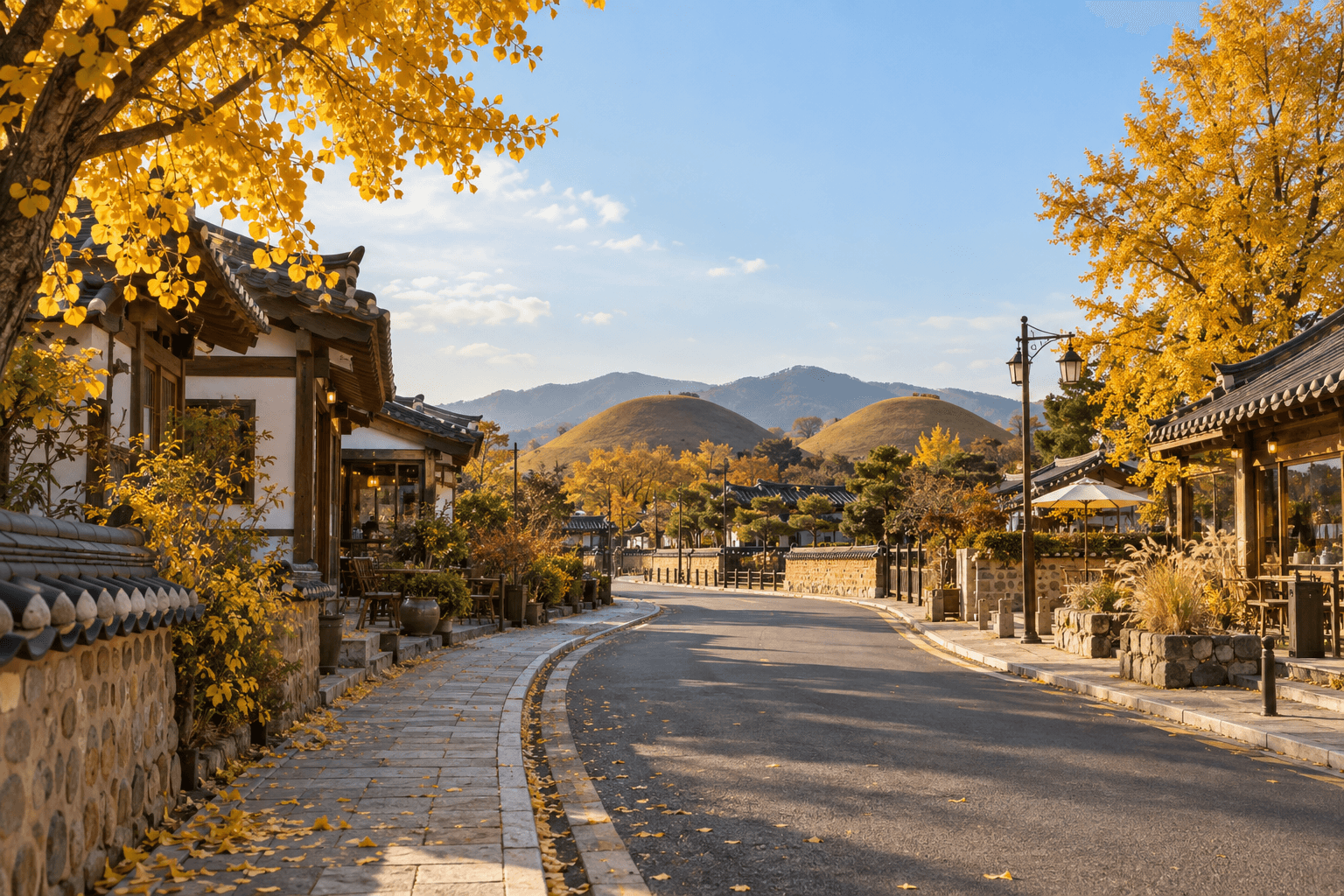 Example of a street scene in downtown Gyeongju