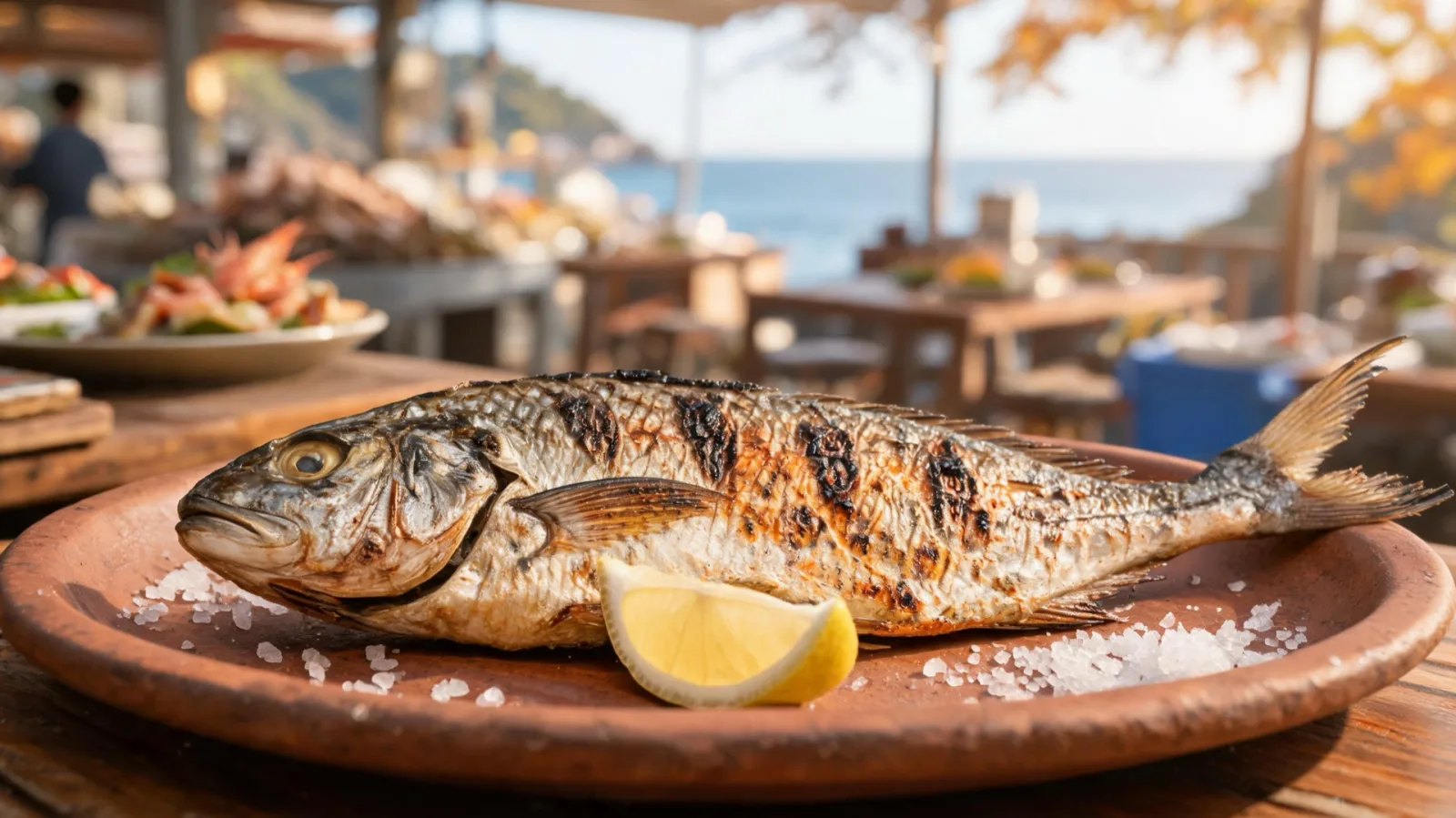 Whole eul fish grilled over charcoal