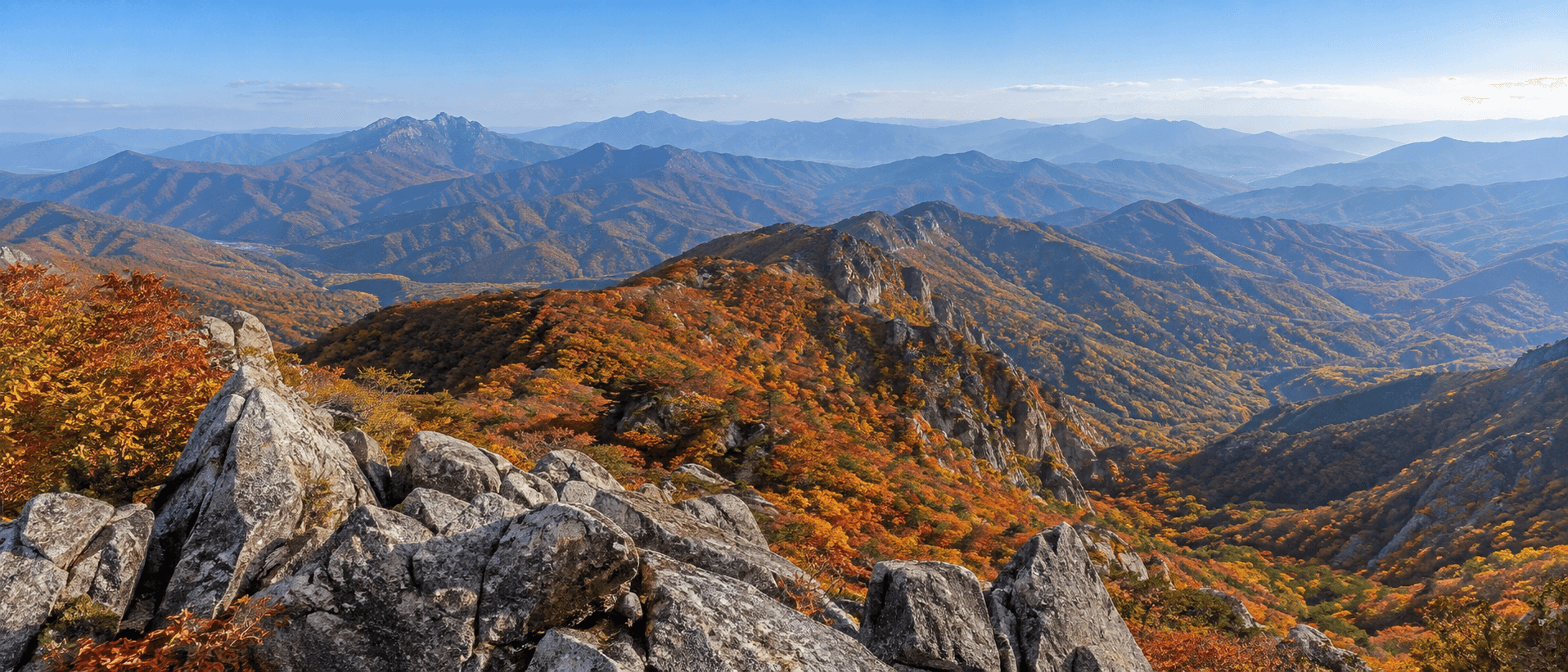 Example of a foliage view from a rocky ridge