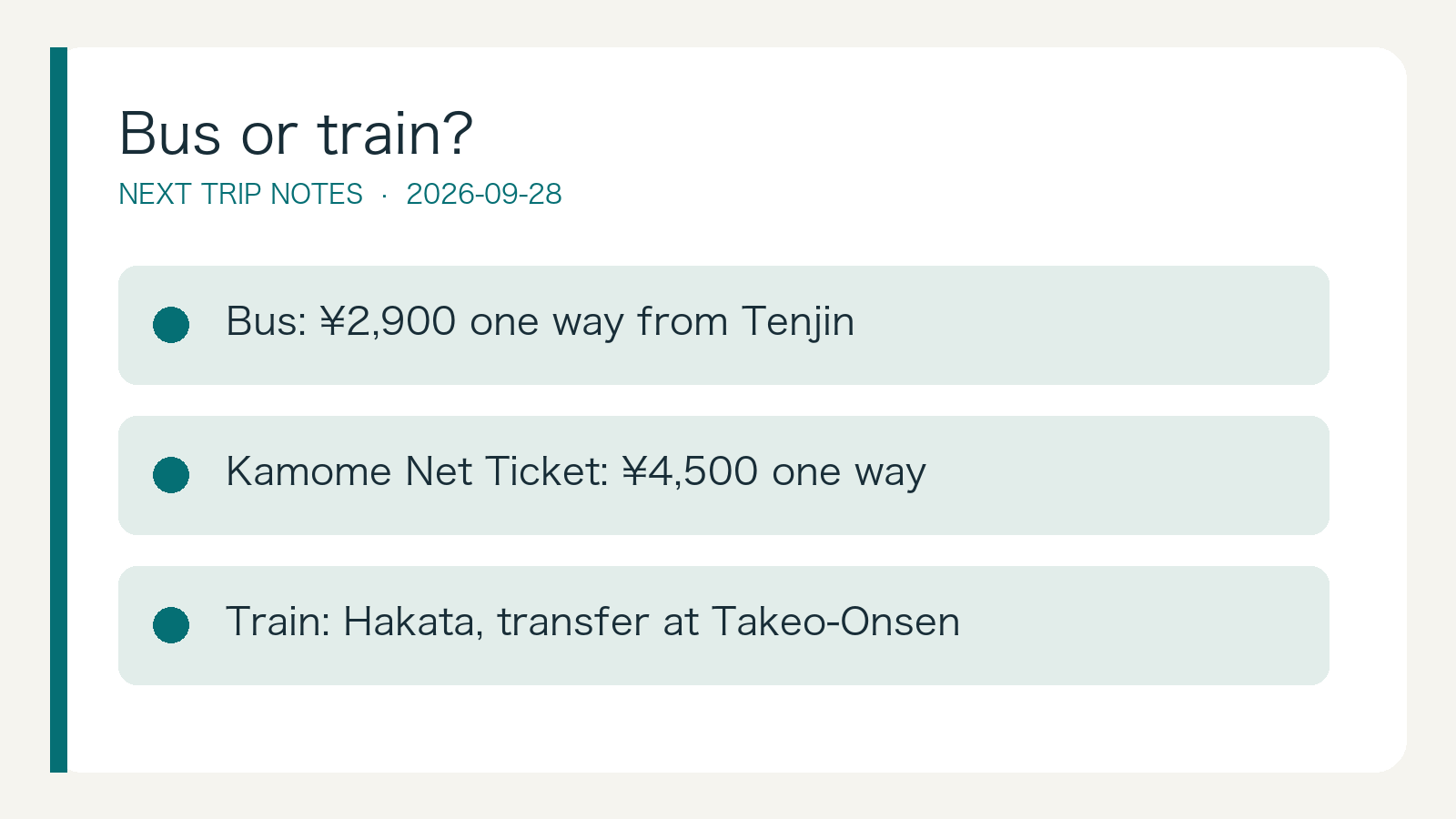 Bus and train decision conditions