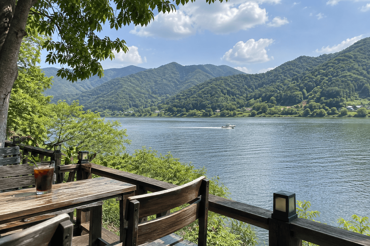 An example image of Gapyeong's natural scenery, where the Bukhan River, islands and walking trails connect