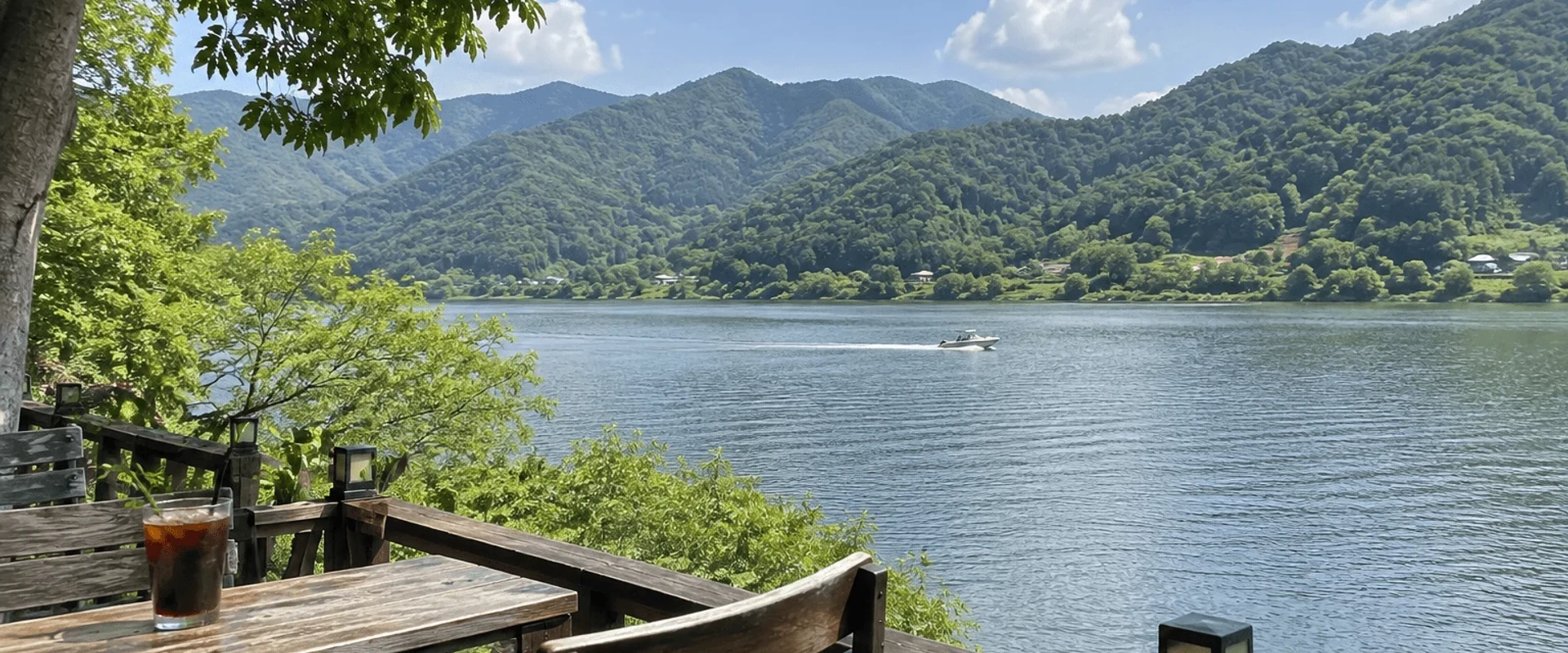 An example image of Gapyeong's natural scenery, where the Bukhan River, islands and walking trails connect