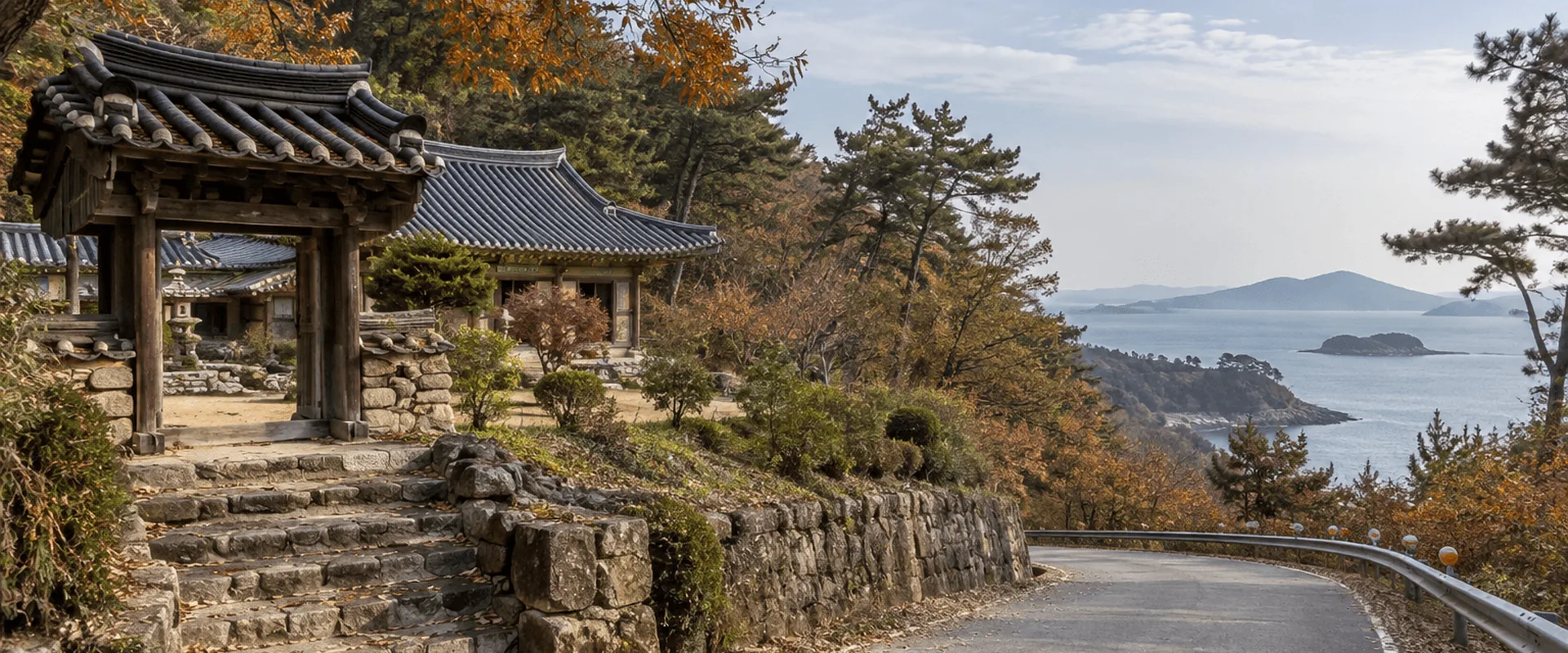 Illustrative autumn landscape on Ganghwa Island