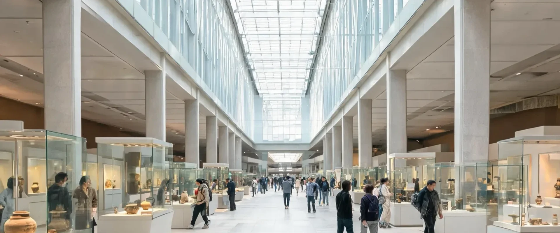 AI-generated example of a large museum interior; not a record of the National Museum of Korea