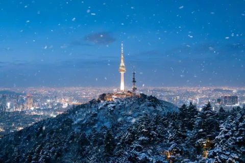 Illustrative N Seoul Tower winter night view