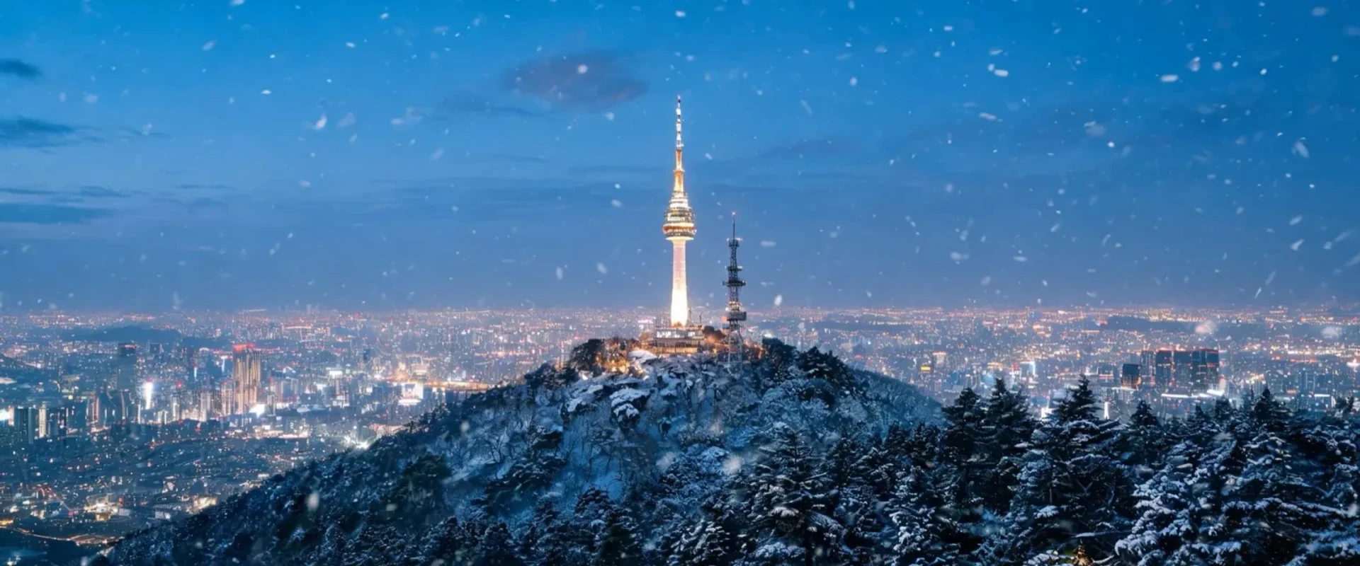 Illustrative N Seoul Tower winter night view