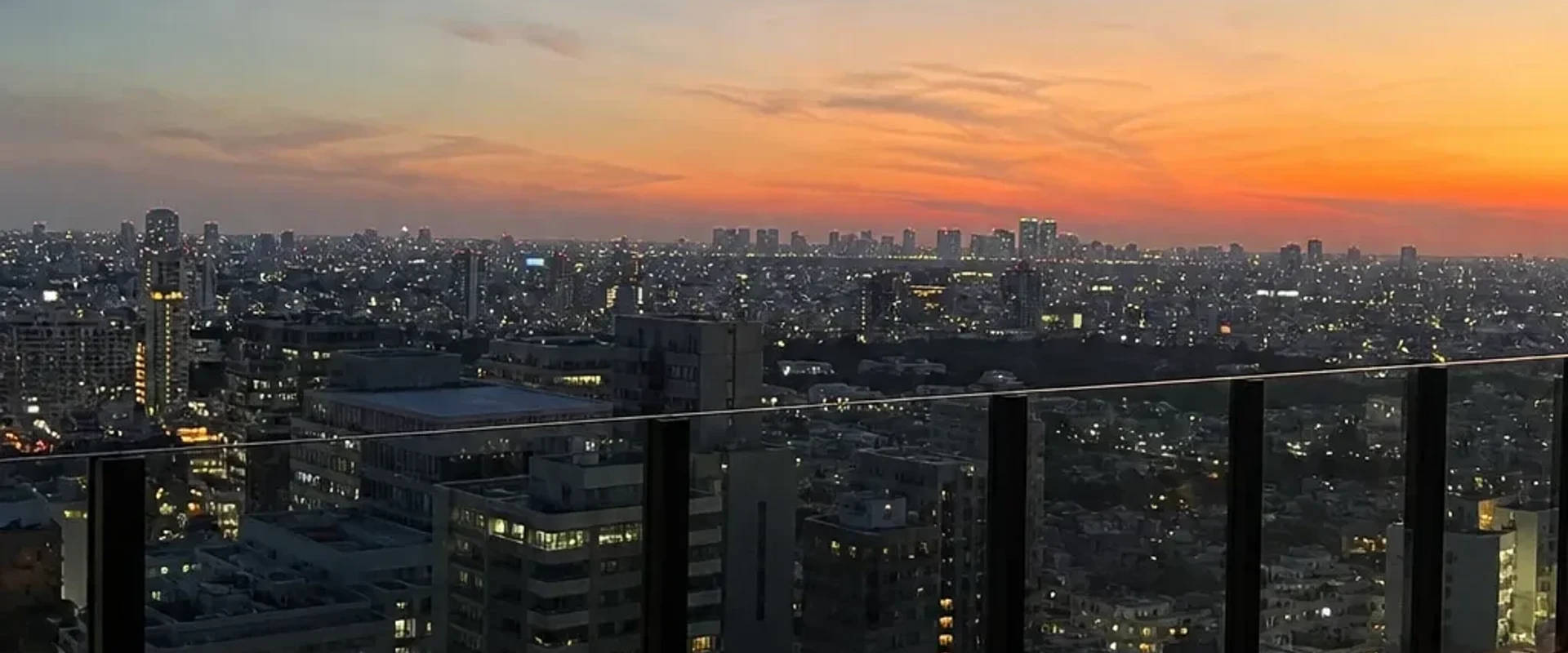 Shibuya Sky observation deck at dusk