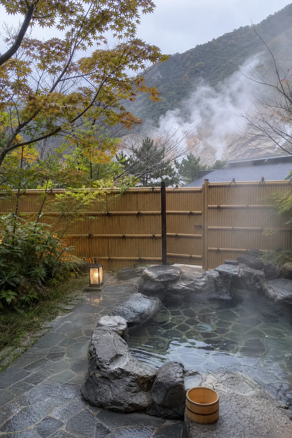 Open-air onsen bath at a Hakone inn