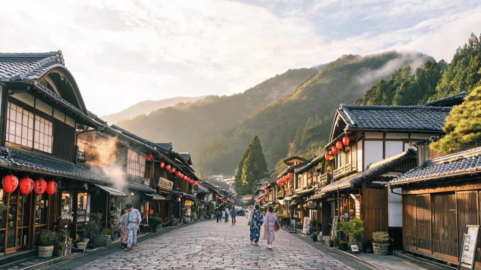 Hakone Yumoto onsen town scene