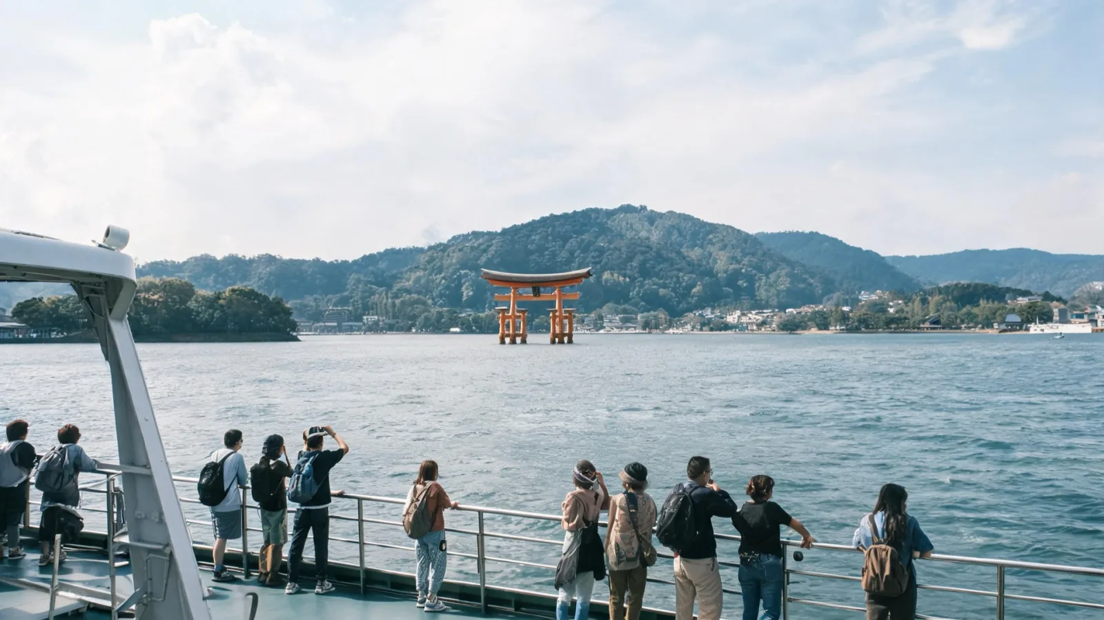 The sea seen from the ferry heading to Miyajima
