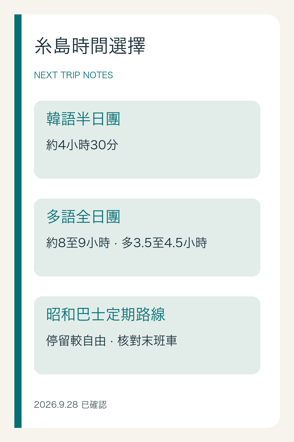 糸島交通選擇資訊卡
