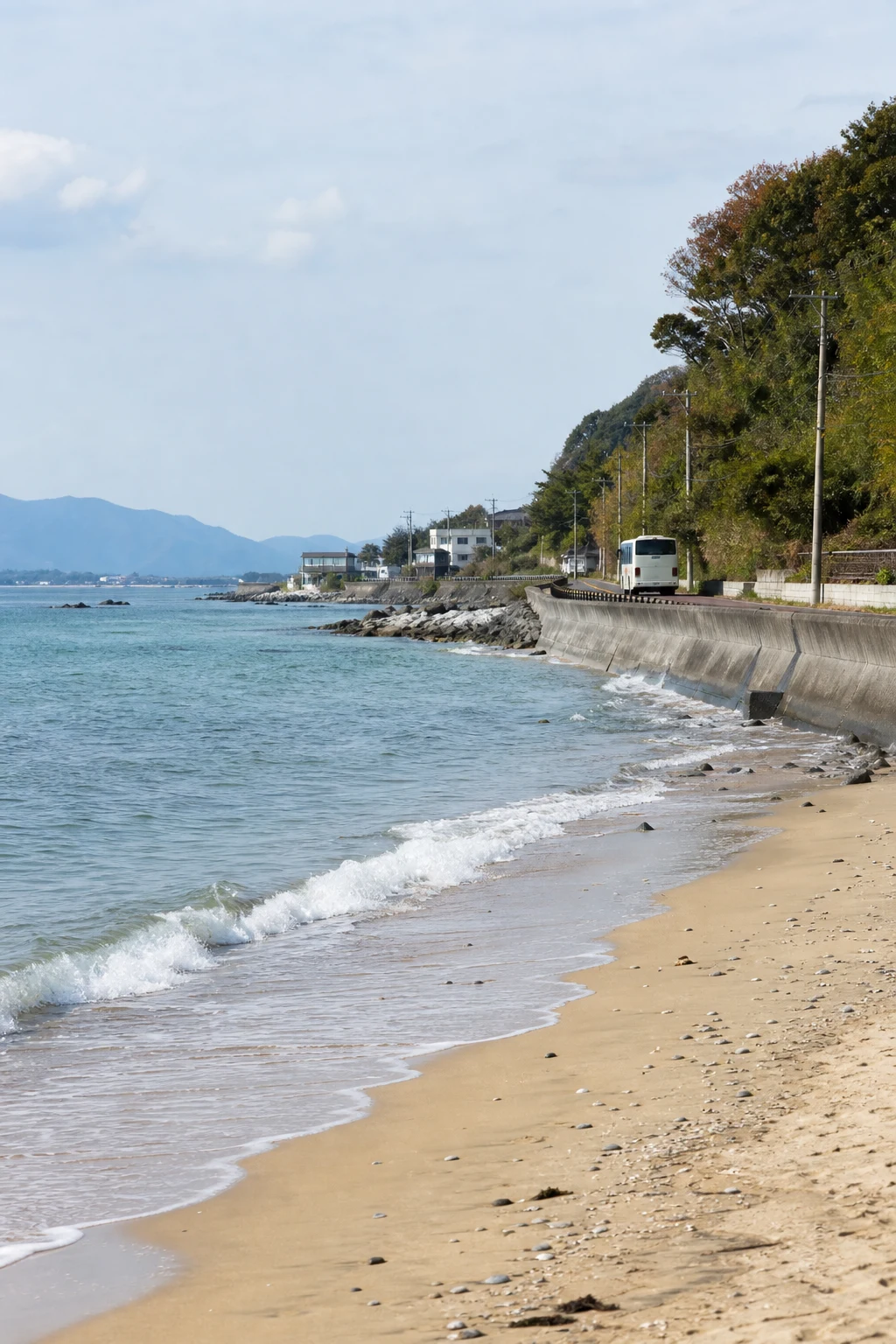 Itoshima-style quiet beach, illustrative scene
