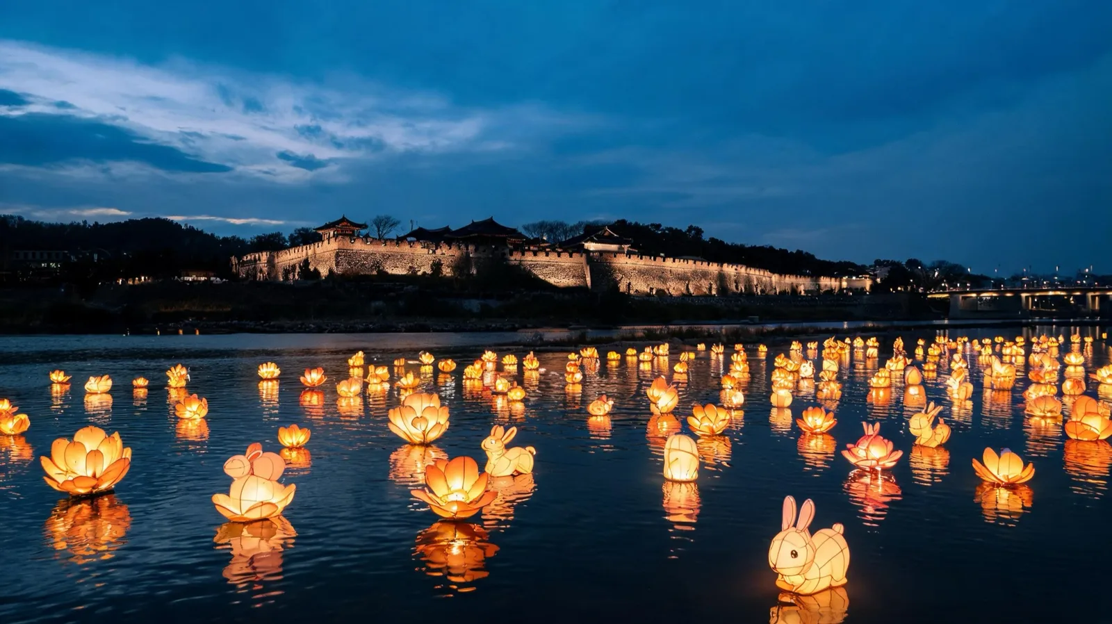 AI-generated travel image representing Jinju Fortress and the Namgang River