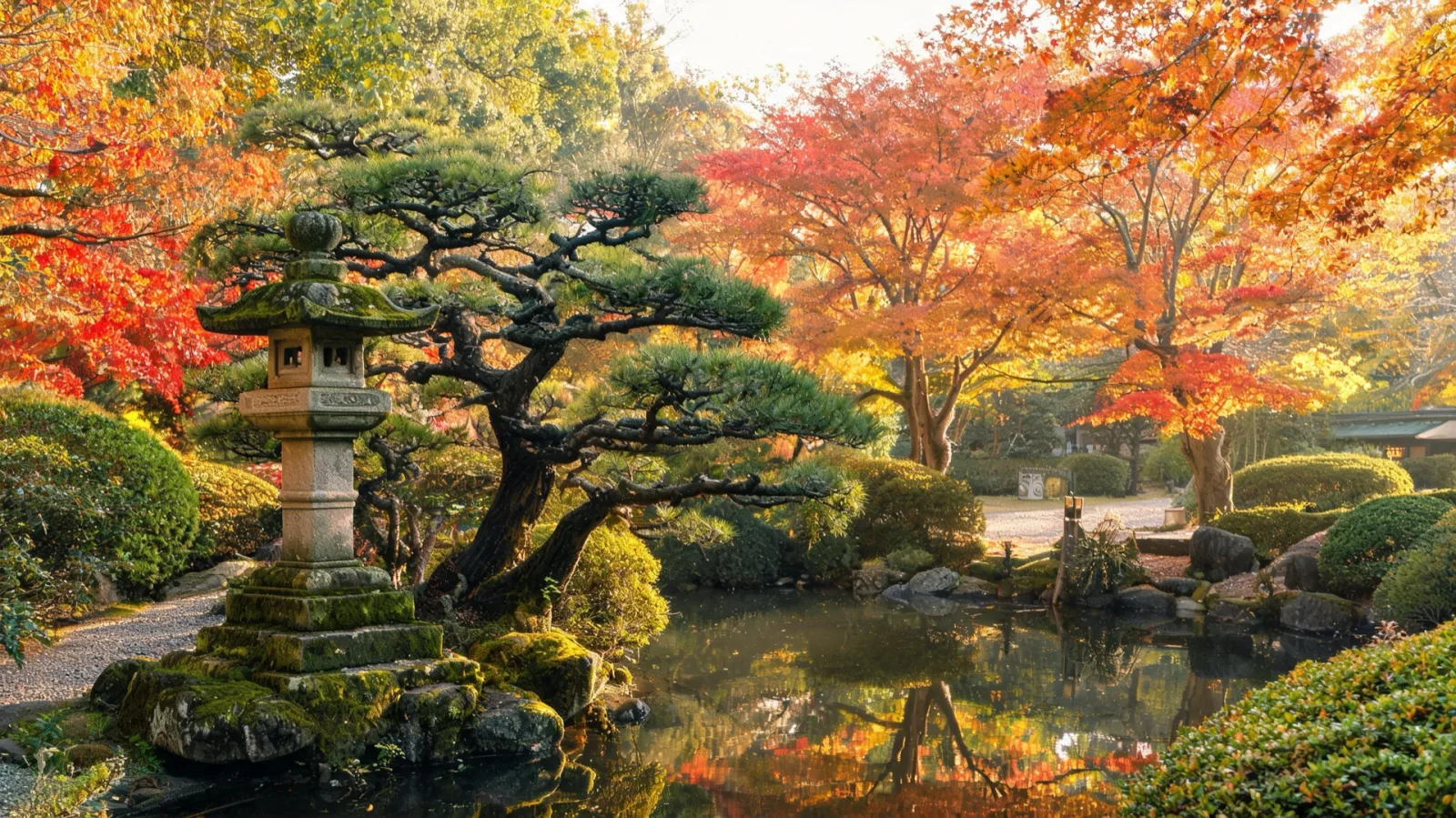 A panoramic view of Kenrokuen garden in Kanazawa