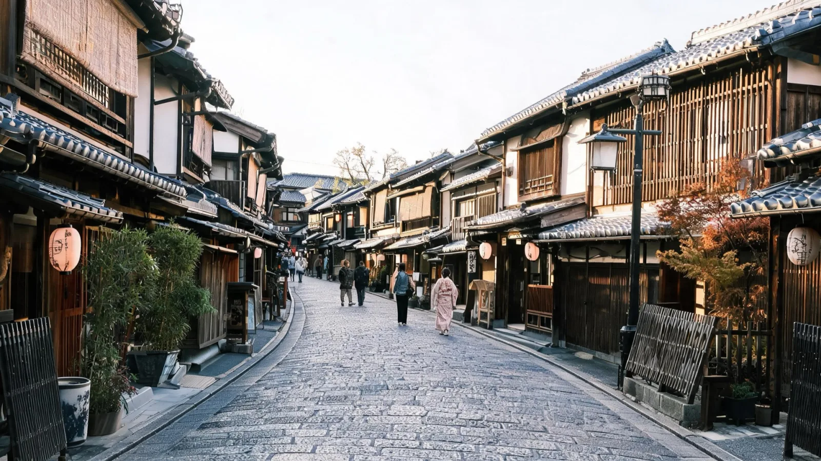 The teahouse alleys of the traditional Higashi Chaya streets