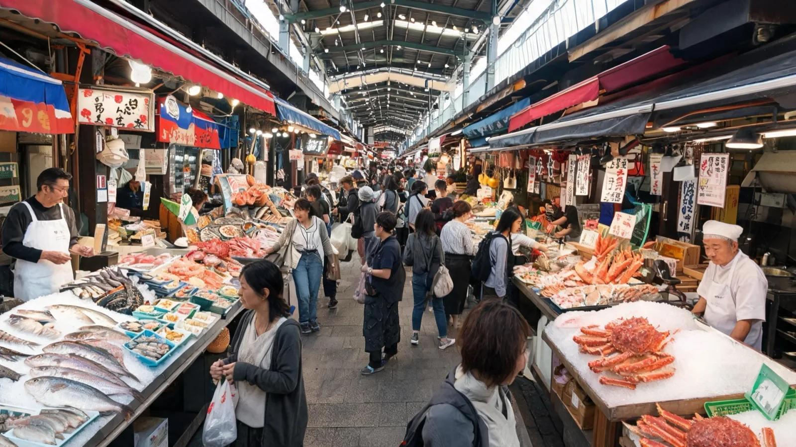 The seafood stalls of Omicho Market