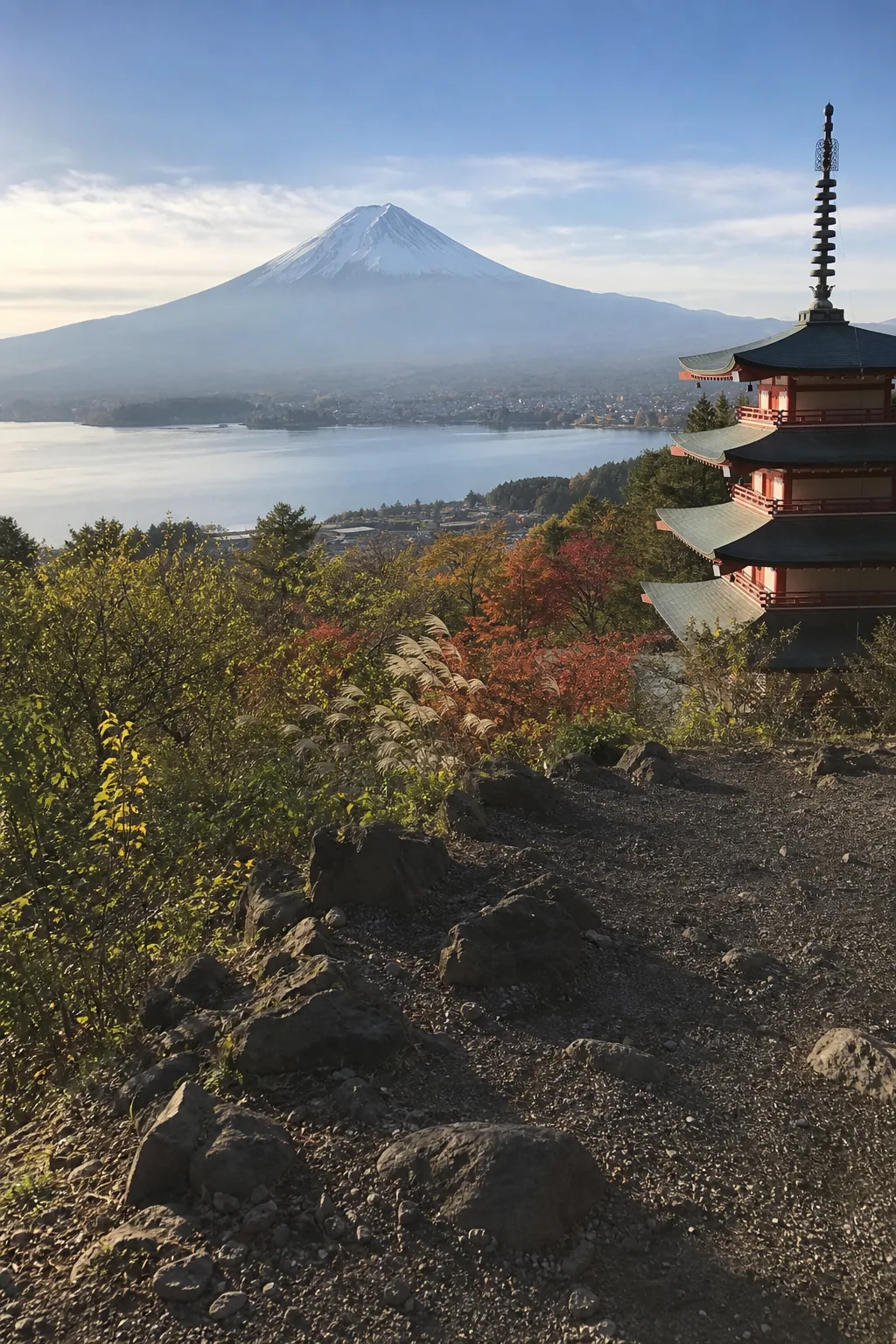 富士山與五重塔示意圖