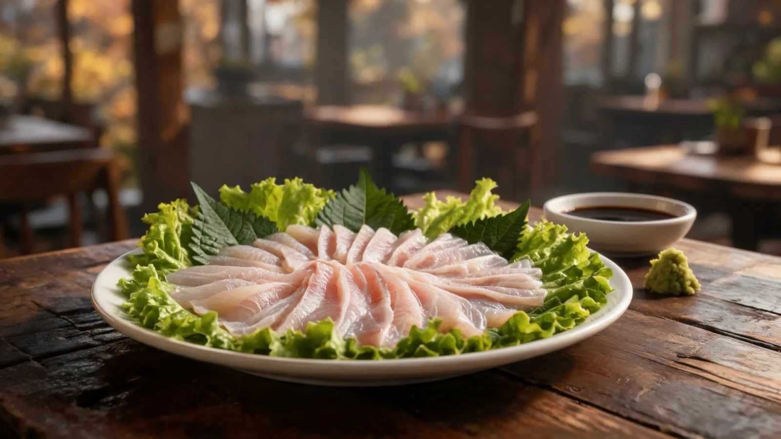 A plate of rich autumn eul fish slices