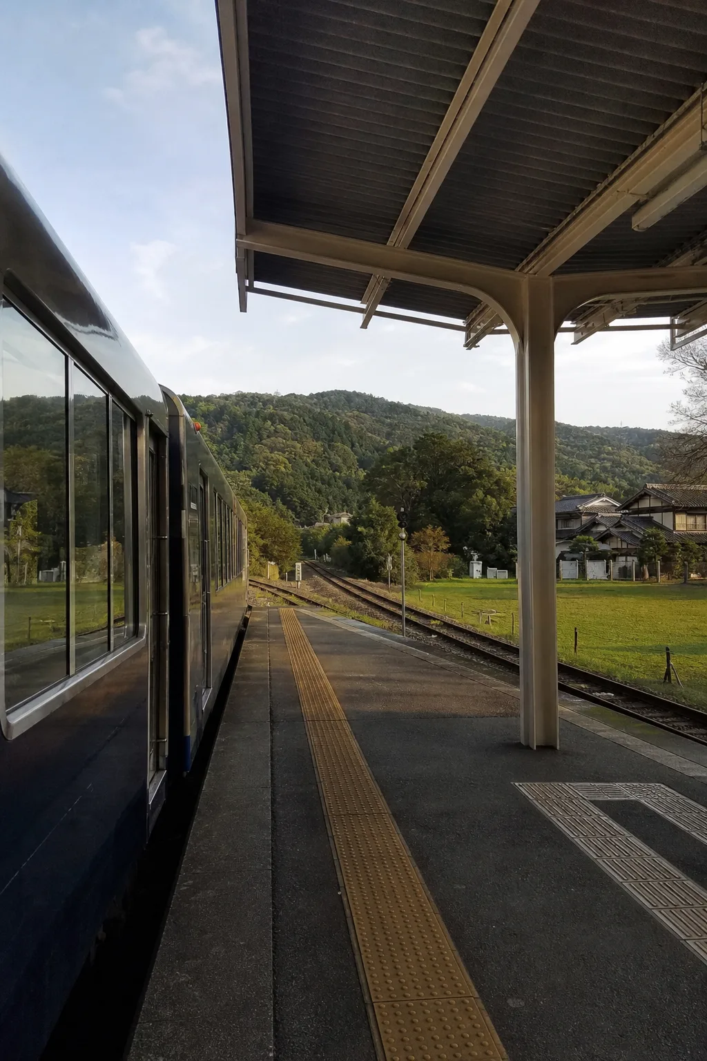 月台上等待發車的近鐵電車