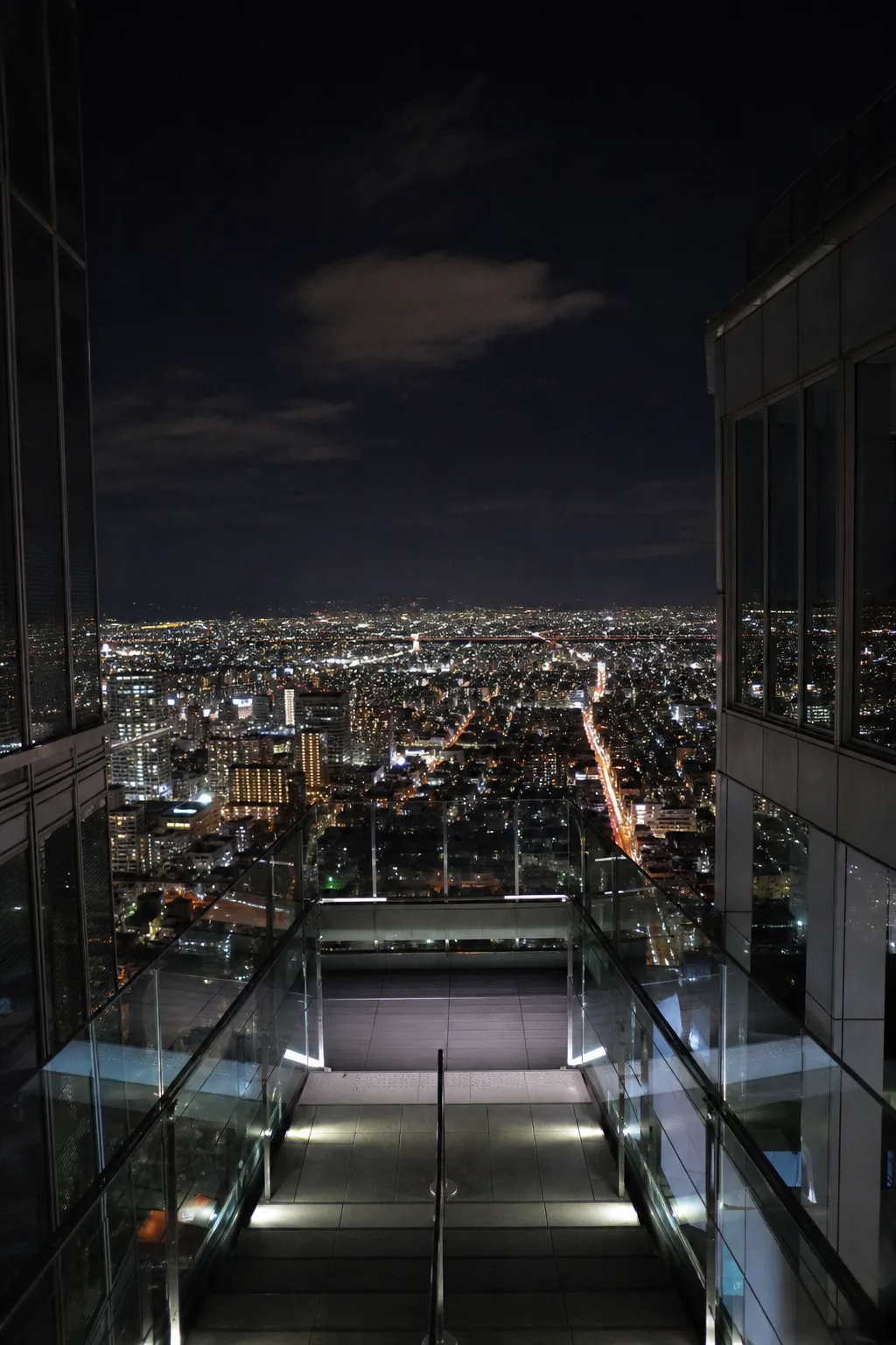 從梅田空中庭園俯瞰的大阪夜景