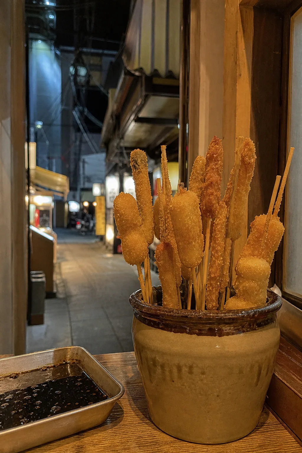 金黃串炸與醬料