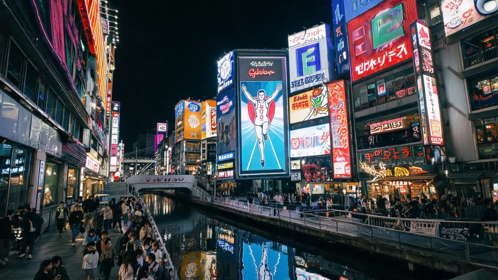 The Glico sign at Dotonbori at night
