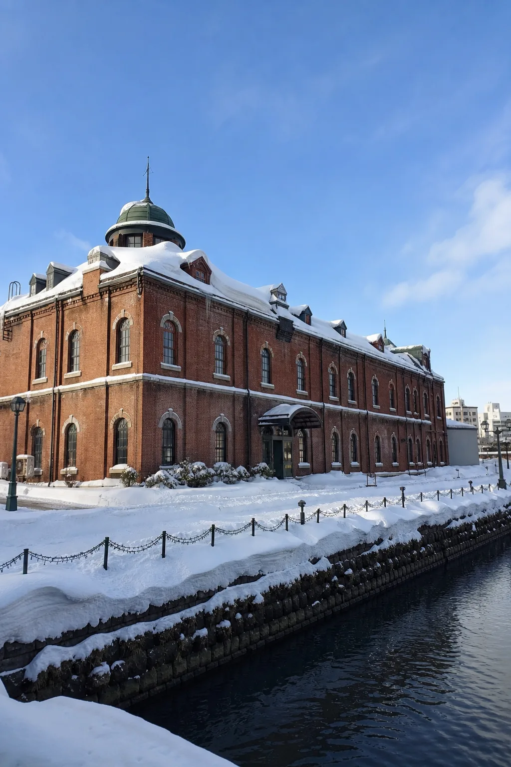 The Sapporo Beer Museum shown as an editorial winter illustration