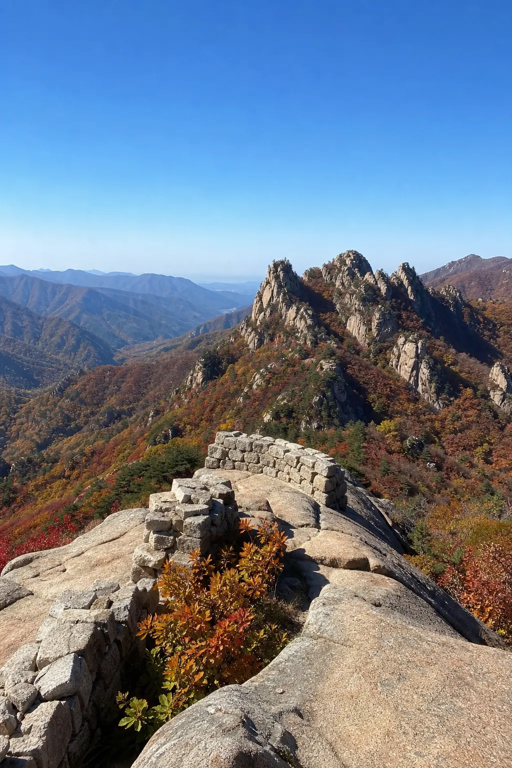 花崗岩岩稜與石牆展望氛圍