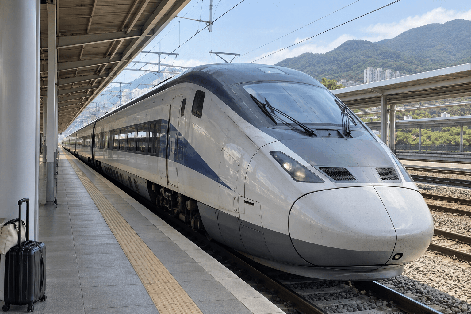 首爾站月台上KTX-Eum列車的示例畫面