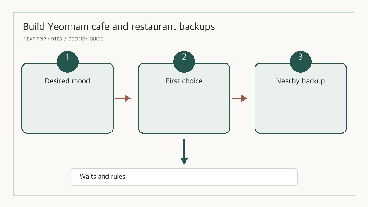A backup-planning guide for cafés and restaurants in Yeonnam