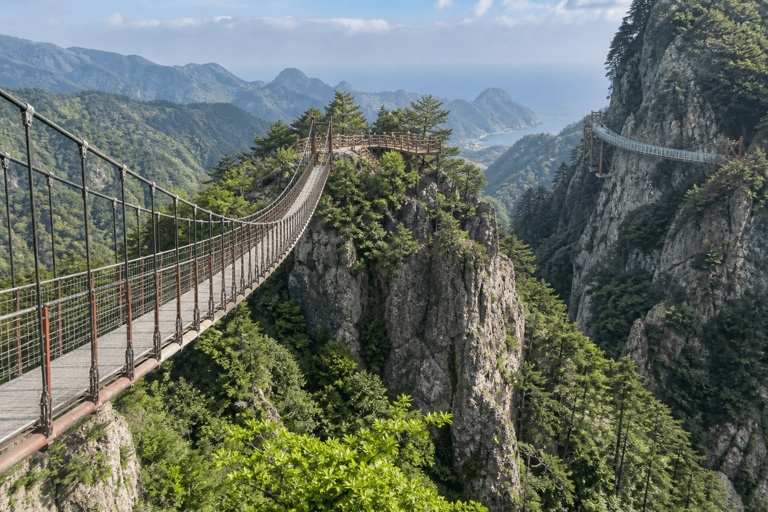 Example image of the bridge views over the Sogeumsan cliffs