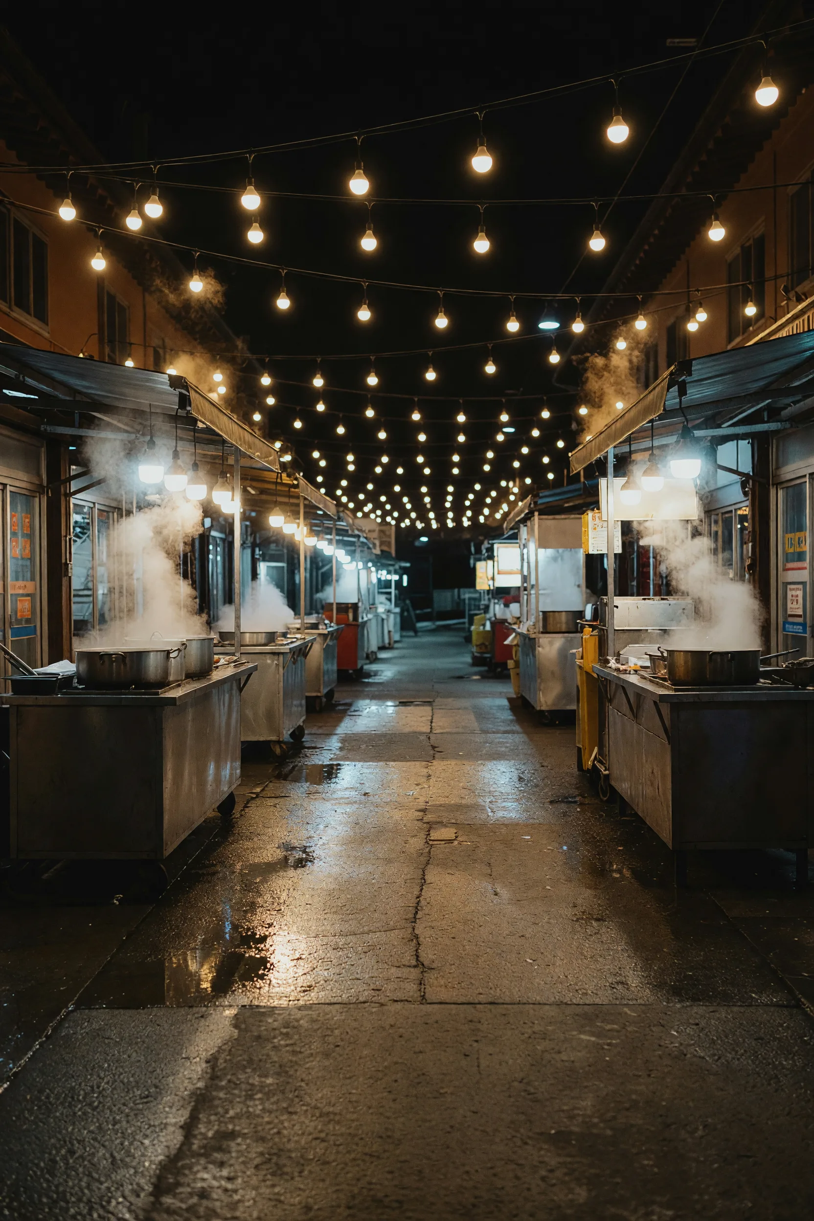 Example scene inside a traditional market food lane