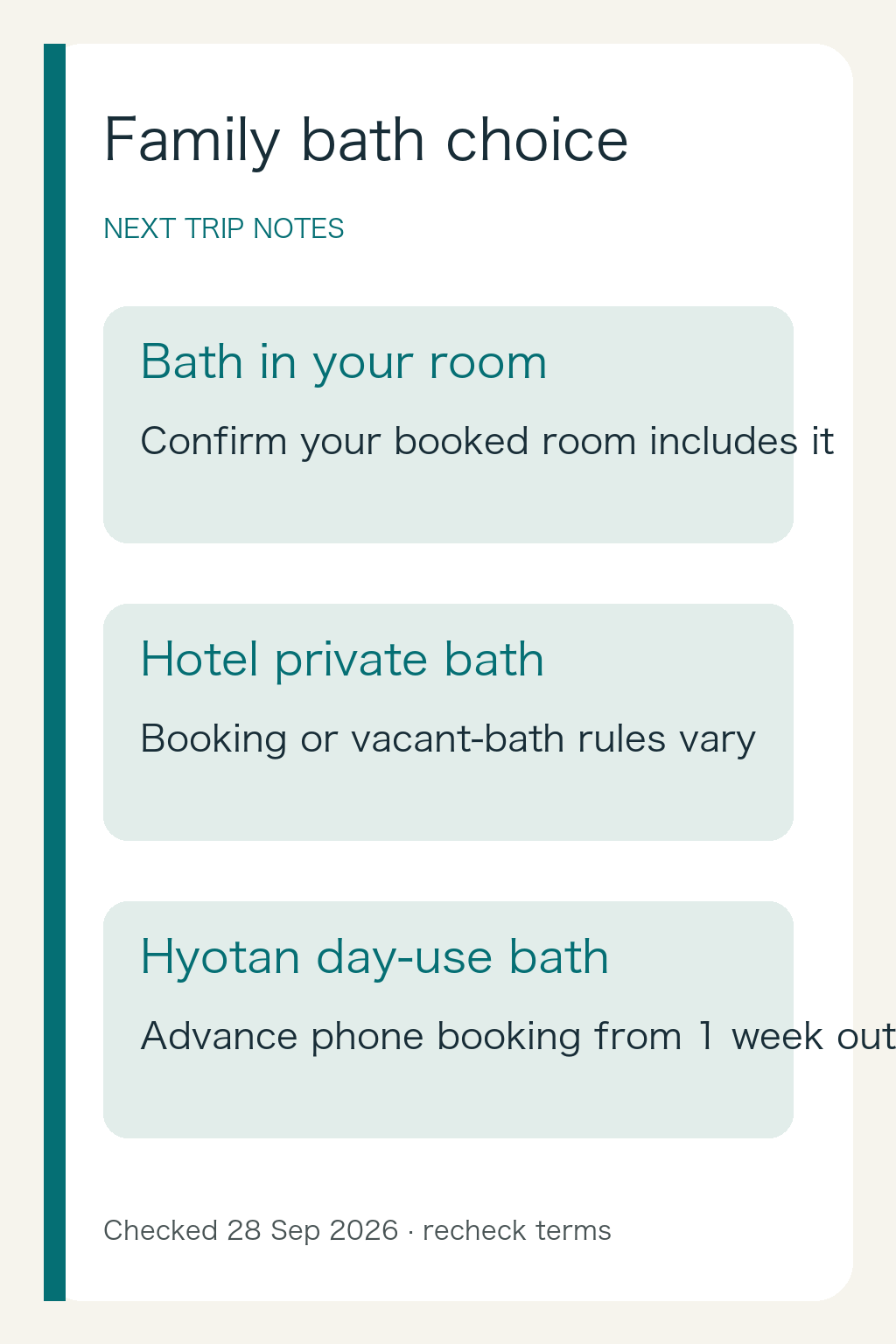 Family bath decision card